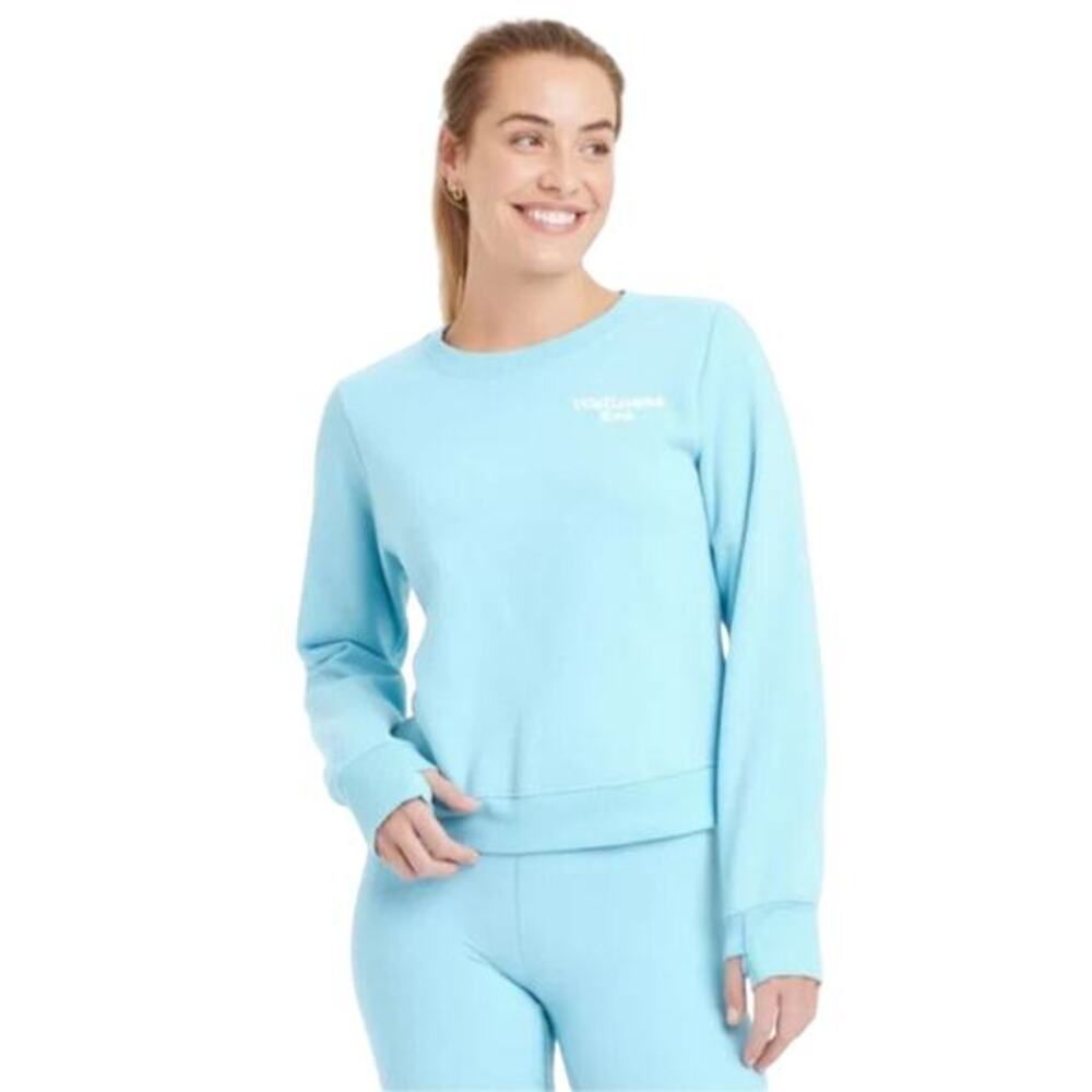 All In Motion Women's "Wellness Era" Crewneck Graphic Sweatshirt Blue‎ Size XS